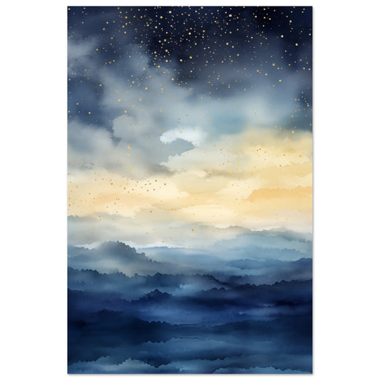 Nachthimmel über dem Meer Poster 60x90 cm - Pixara