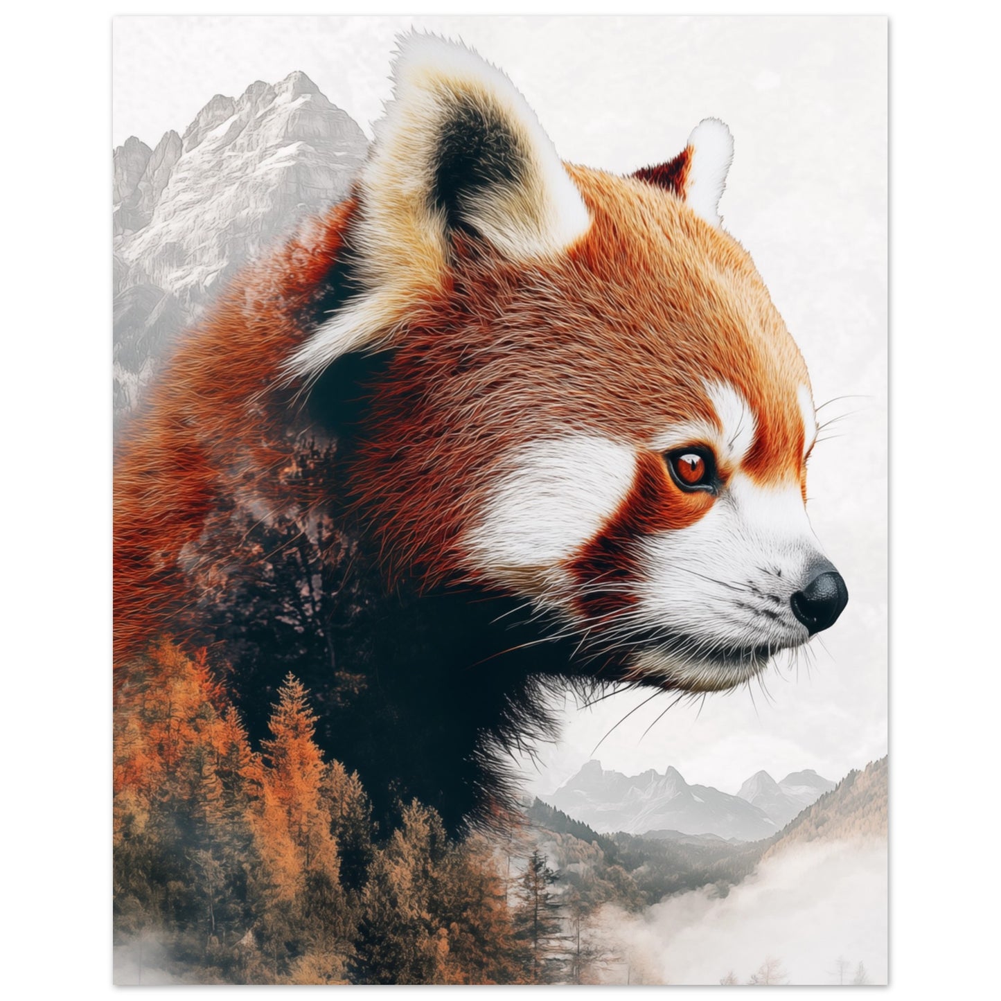 Roter Panda in Doppelbeleuchtung 40x50 cm - Pixara