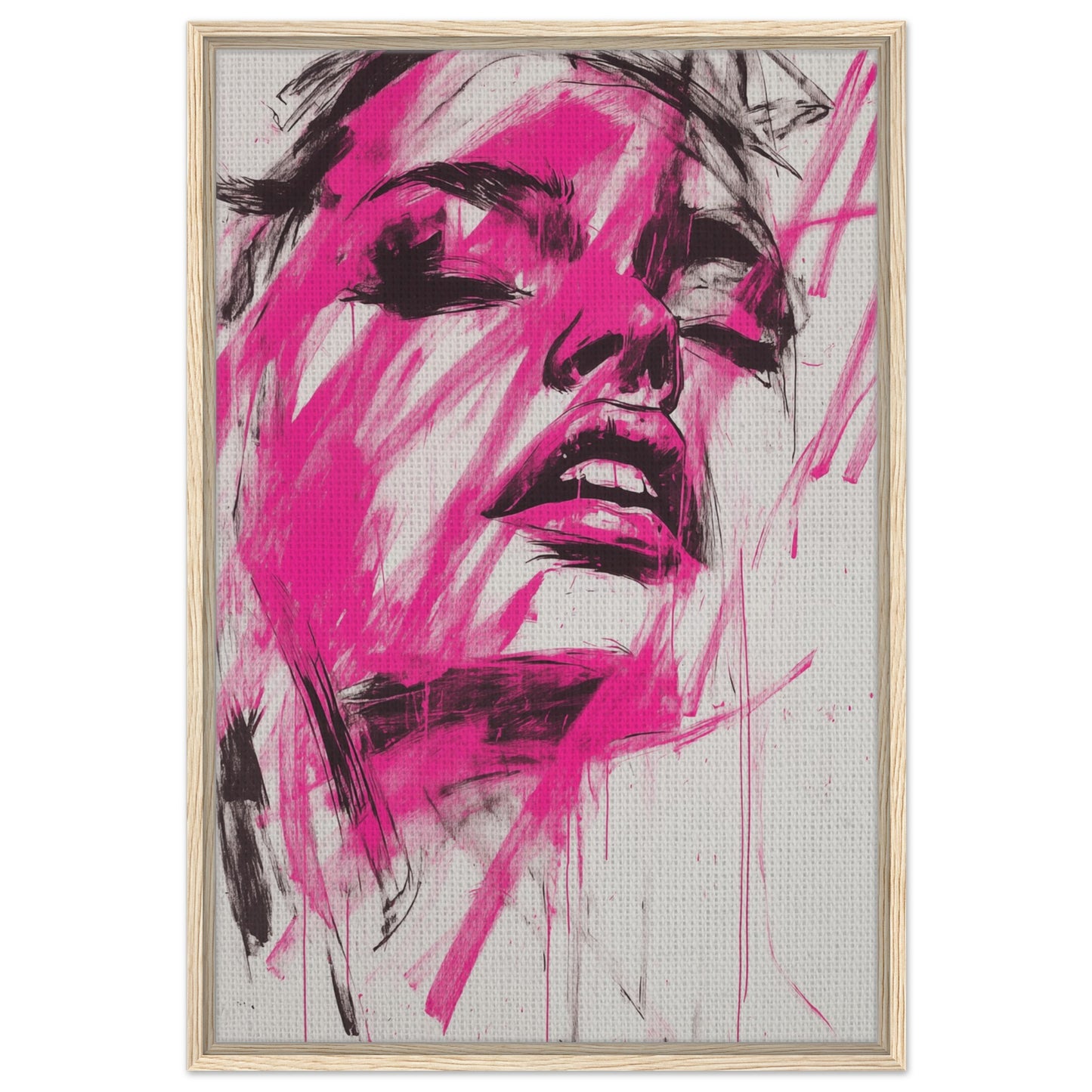 Fuchsia-Explosion | Gerahmte Leinwand Holzrahmen 60x90 cm - Pixara