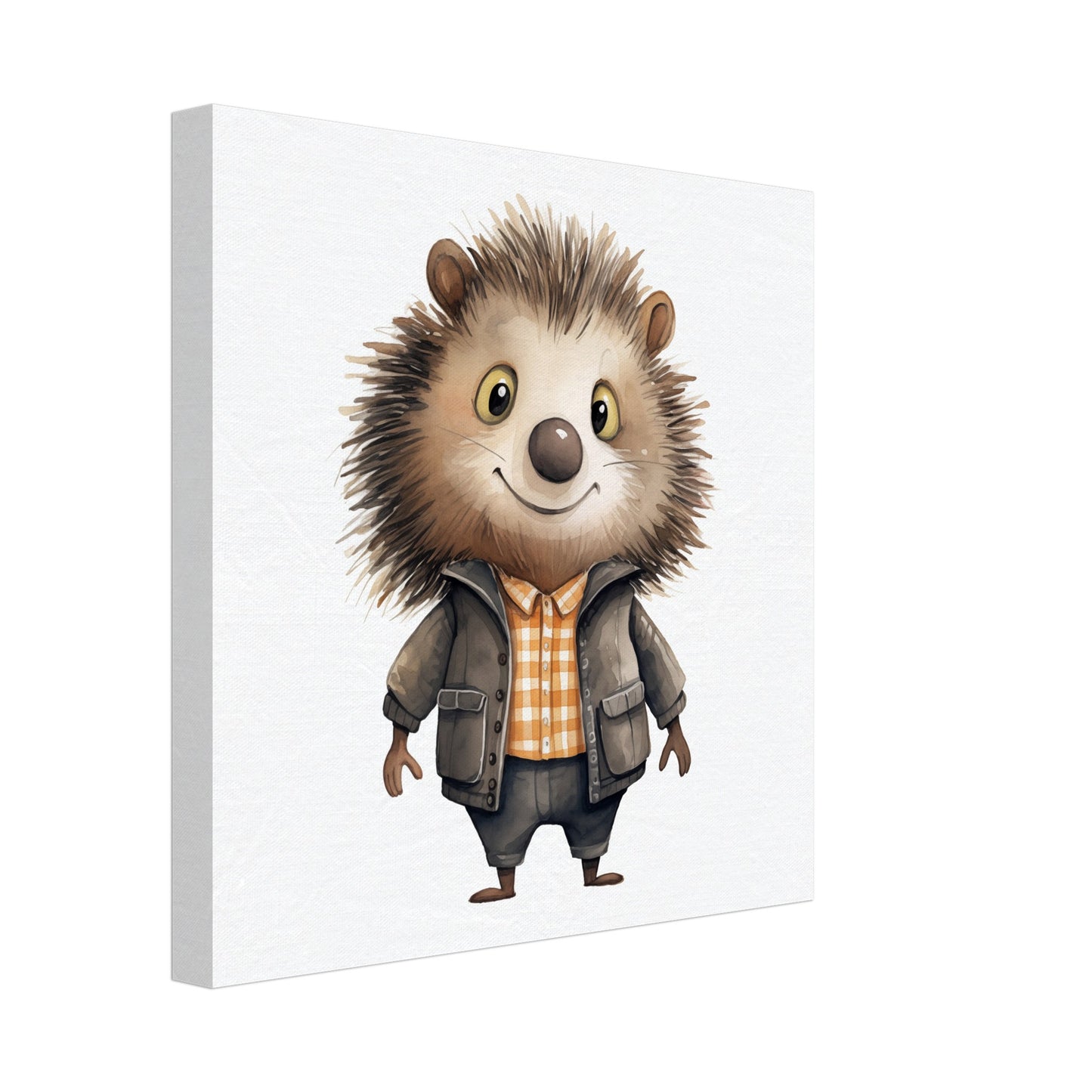 Stachelschwein "Piet" Leinwand 30x30 cm - Pixara