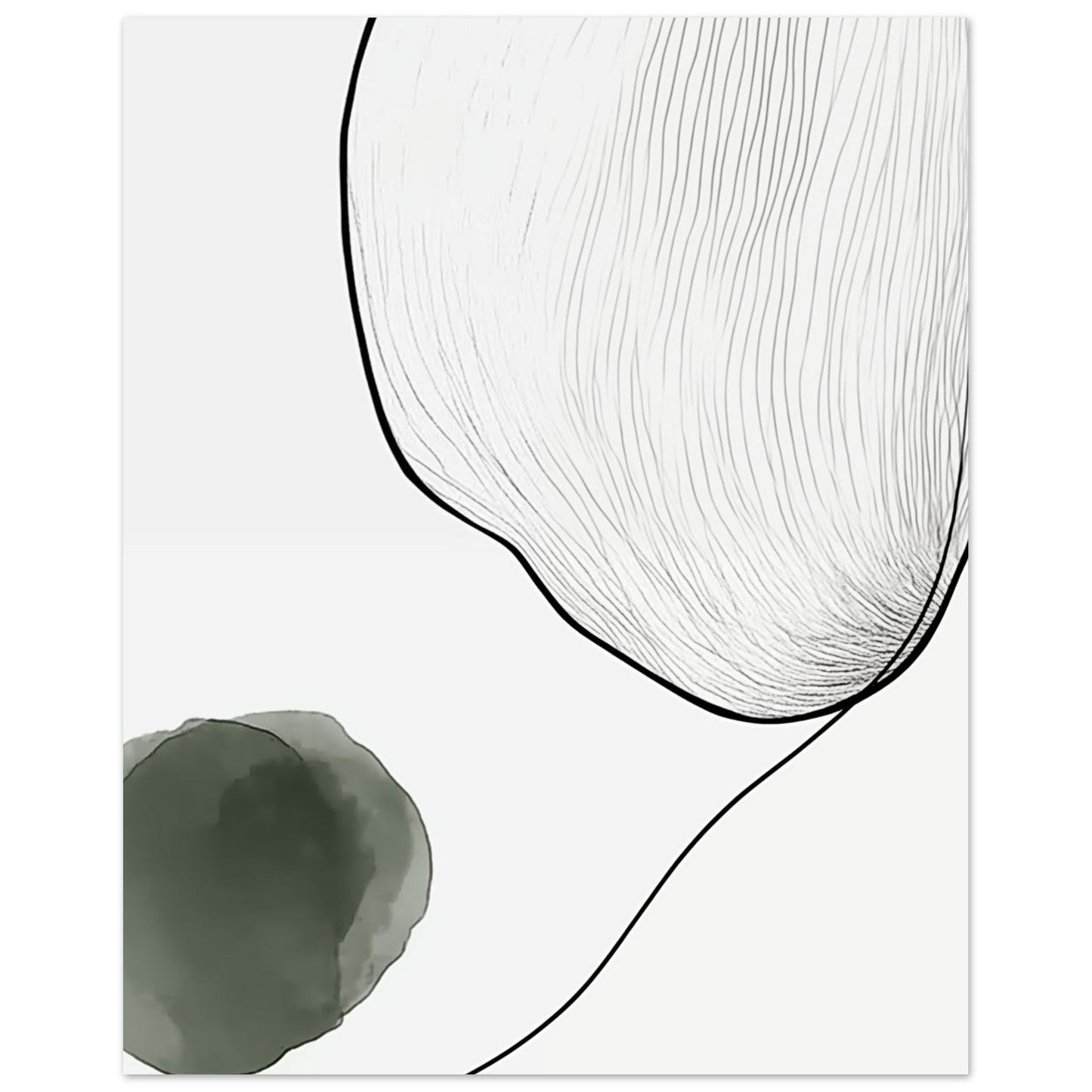 Verbindung in Stille – Abstrakte Linienkunst 20x25 cm - Pixara