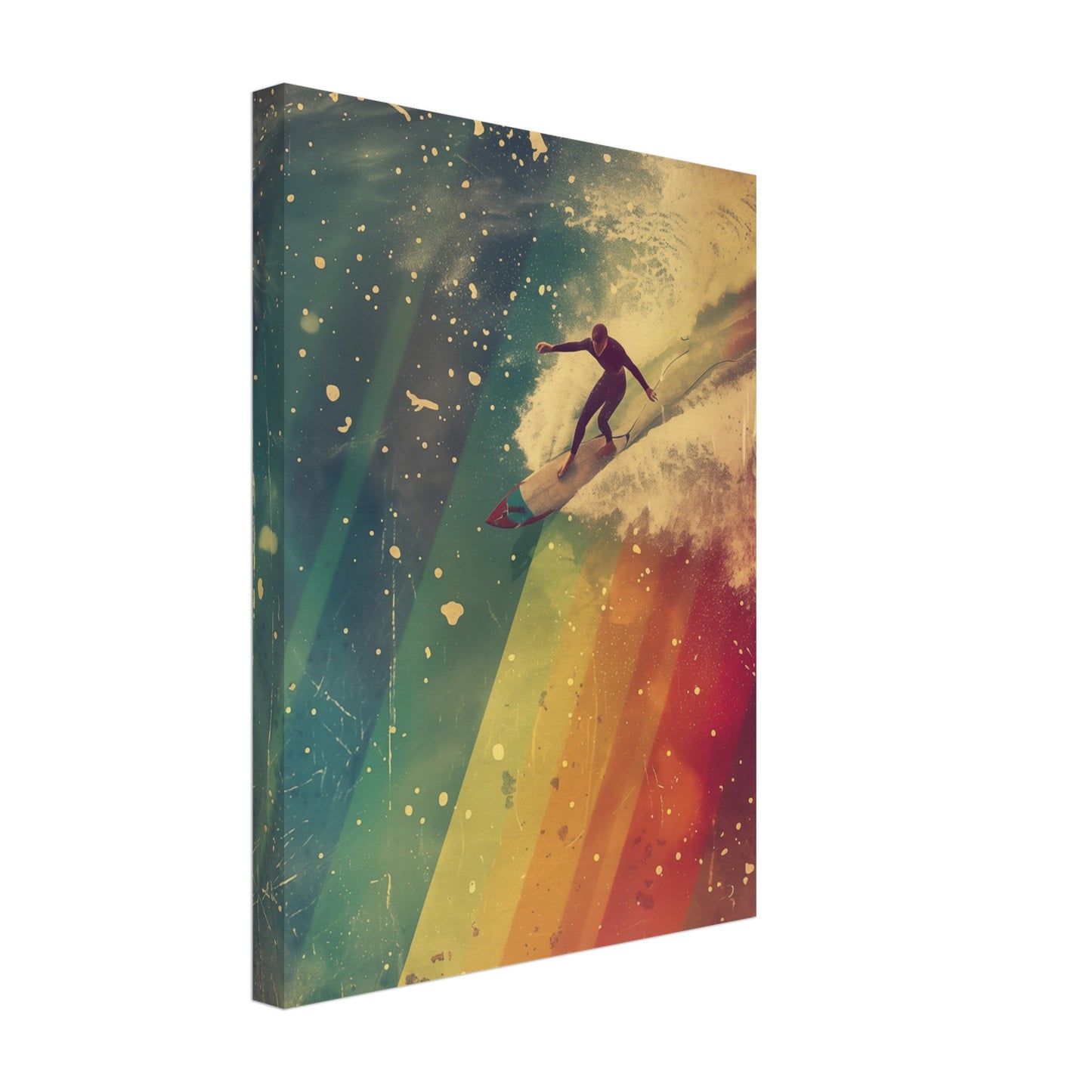 Regenbogensurfer Leinwand 30x40 cm - Pixara