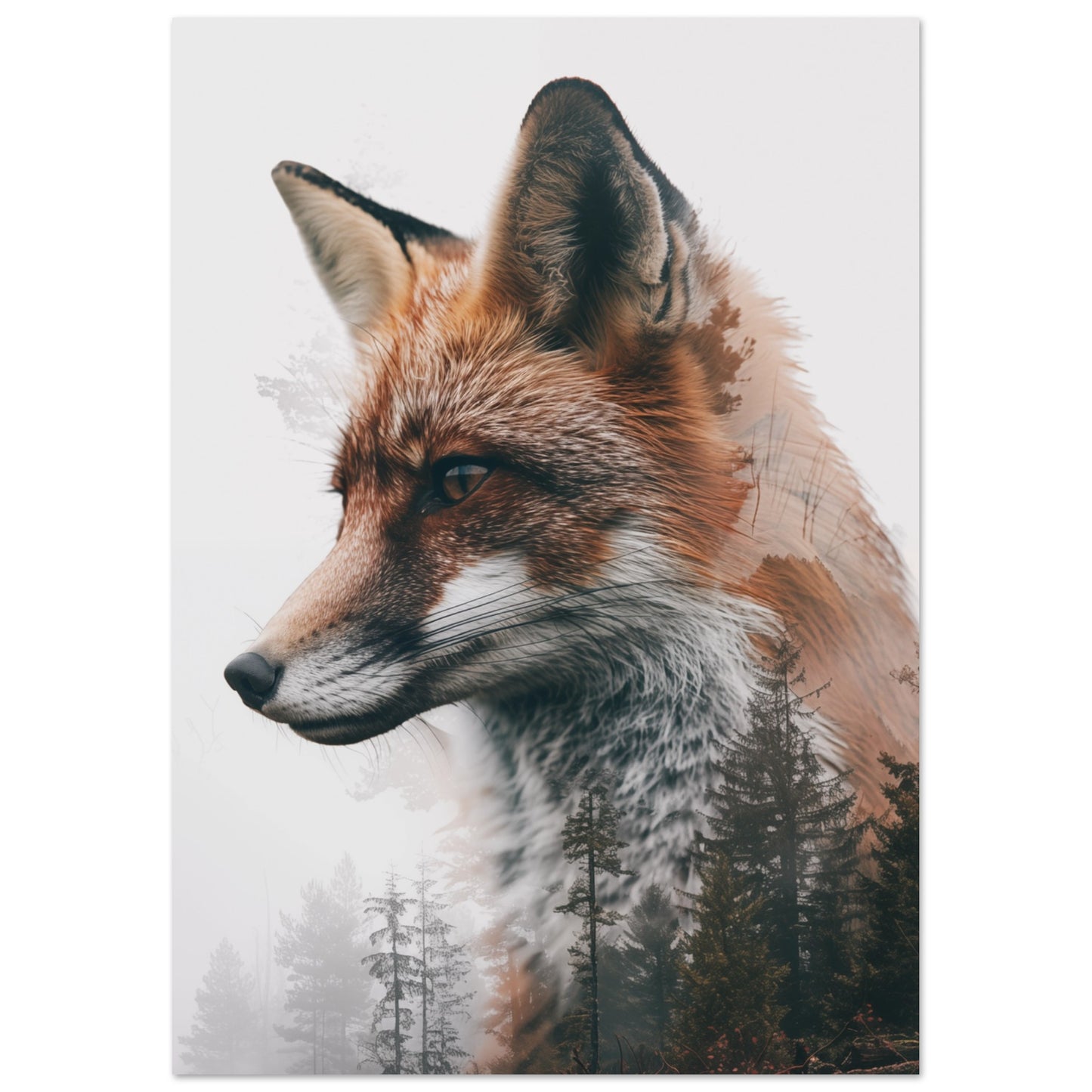 Fuchs im Nebelwald A4 21x29.7 cm - Pixara