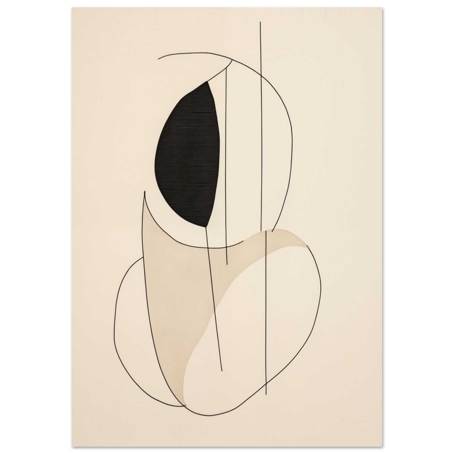 Balance der Formen – Minimalistische Linienkunst 21x29.7 cm - Pixara