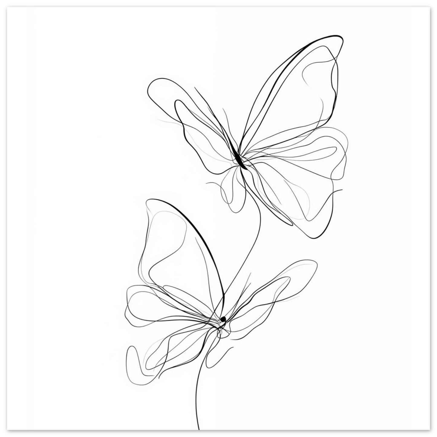 Federleicht – Schmetterlinge in Linie Poster 40x40 cm - Pixara