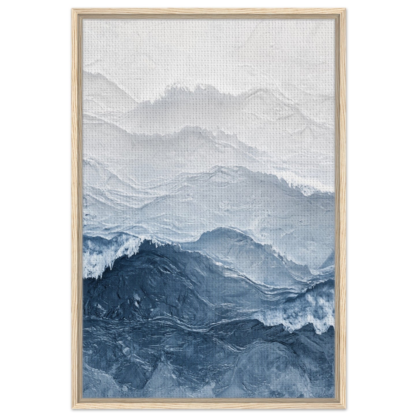 Abstrakte Meereswellen | Gerahmte Leinwand Holzrahmen 60x90 cm - Pixara