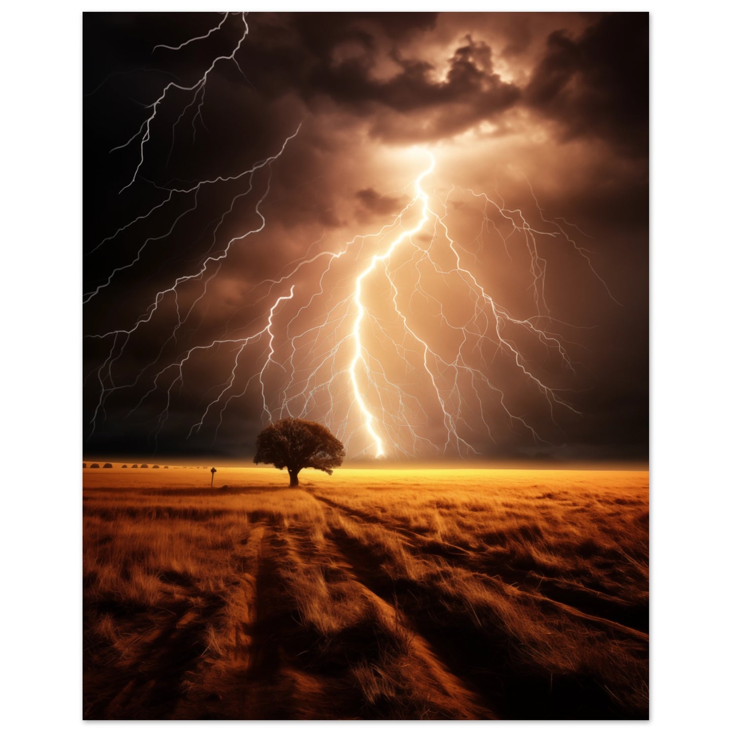 Gewitterleuchten Poster 20x25 cm - Pixara