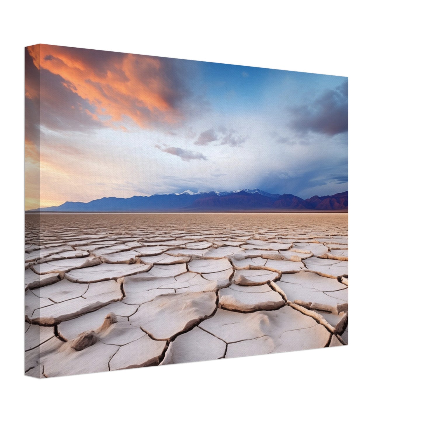 Salzfelder bei Sonnenuntergang Leinwand 30x40 cm - Pixara