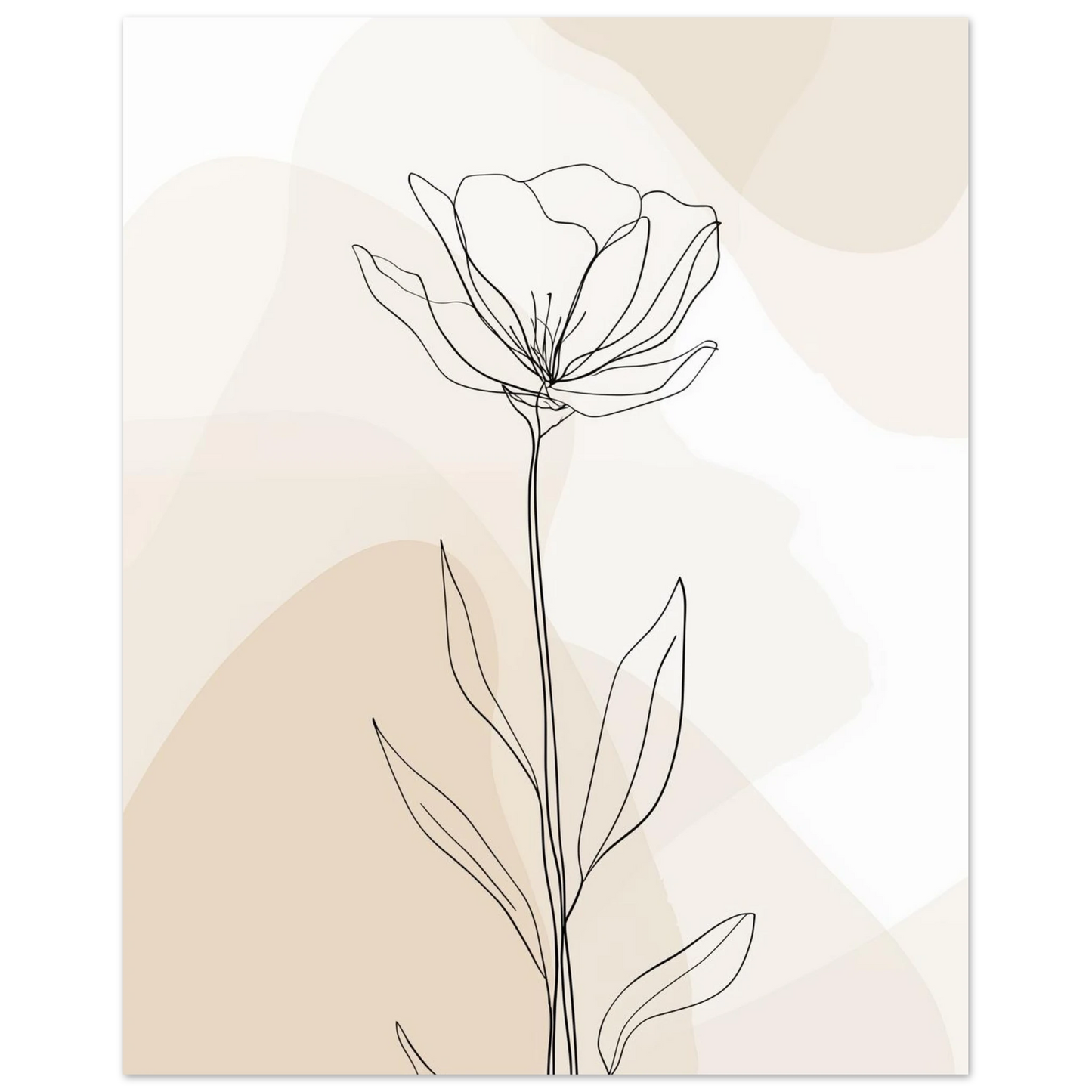 Minimalistische Blumenzeichnung Poster 40x50 cm - Pixara