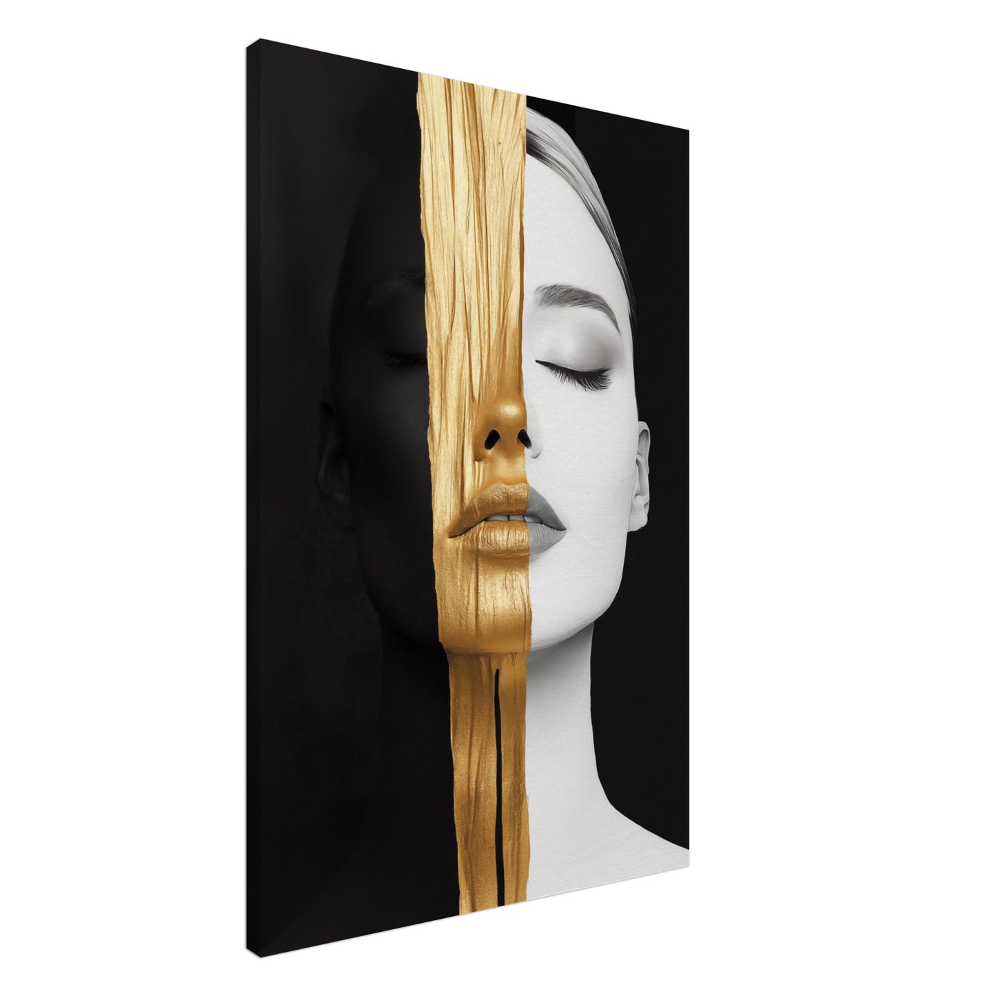 Goldene Dualität Leinwand 60x90 cm - Pixara