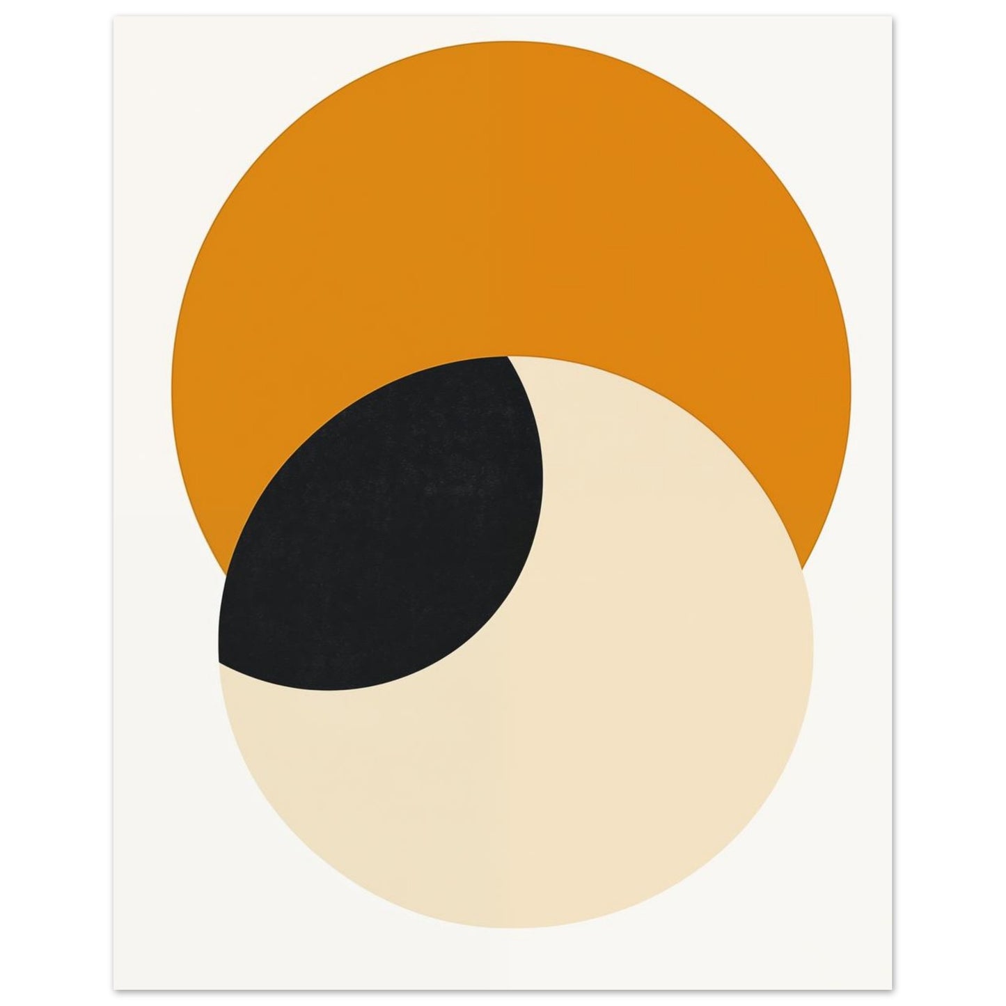 Harmonie der Kreise – Minimalistisches geometrisches Kunstwerk 20x25 cm - Pixara