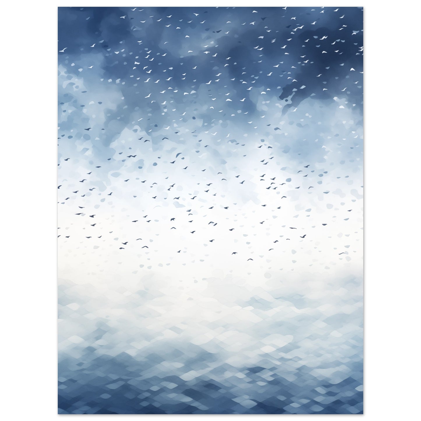 Vogelschwarm über dem Ozean Poster 30x40 cm - Pixara