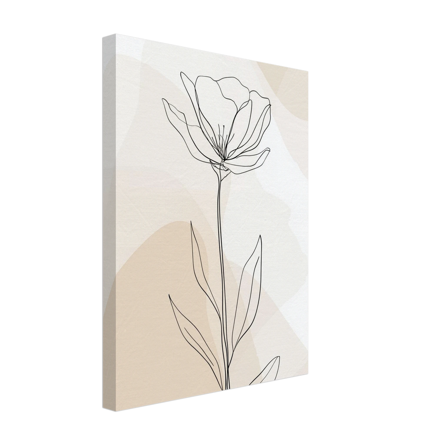 Minimalistische Blumenzeichnung Leinwand 30x40 cm - Pixara