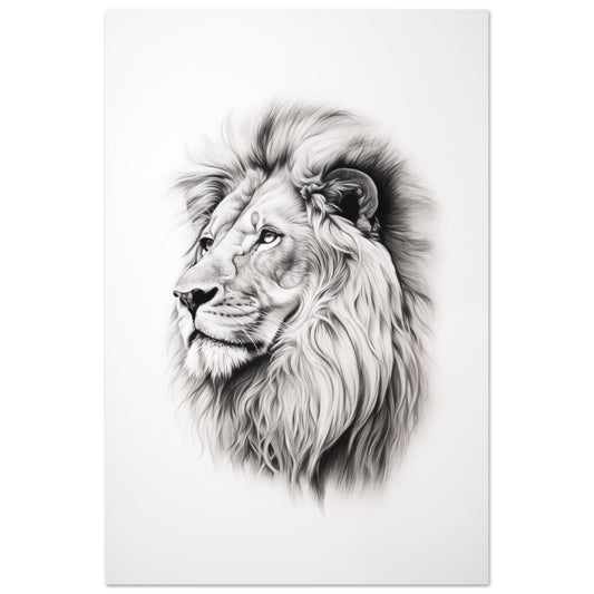 Skizze eines Löwen Poster 60x90 cm - Pixara