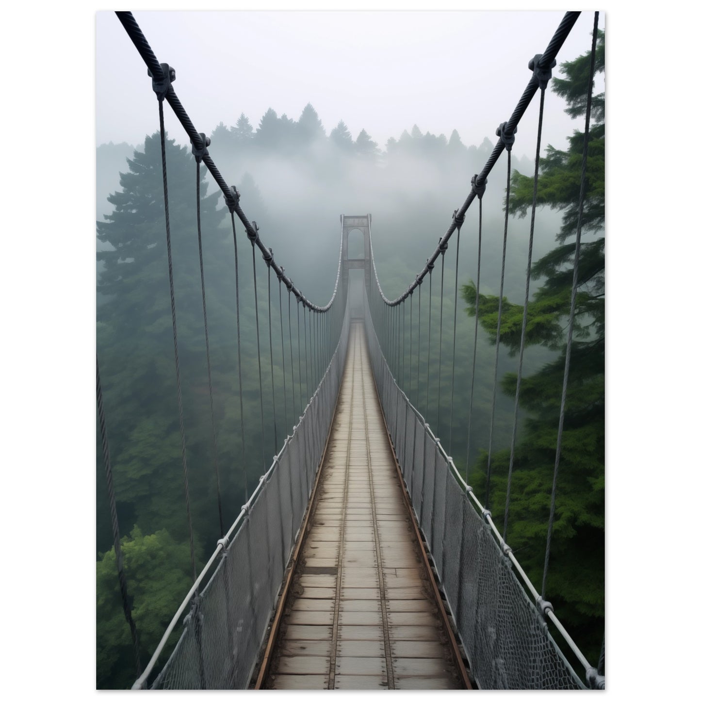 Nebelbrücke Poster 30x40 cm - Pixara