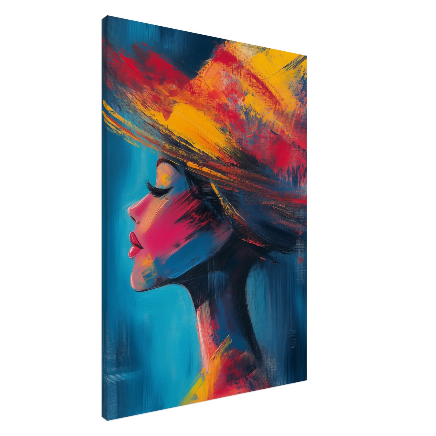 Abstrakte Eleganz in lebendigen Farben Leinwand 70x100 cm - Pixara