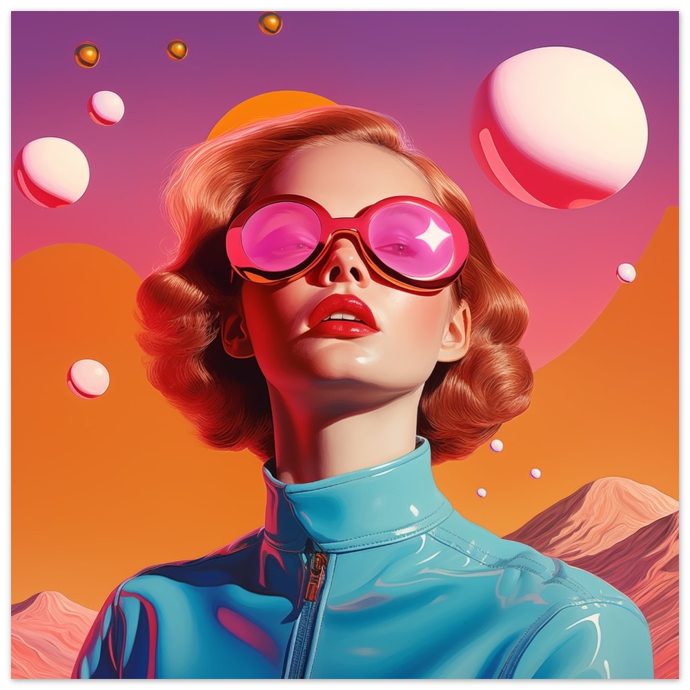Retrofuturistische Vision 30x30 cm - Pixara