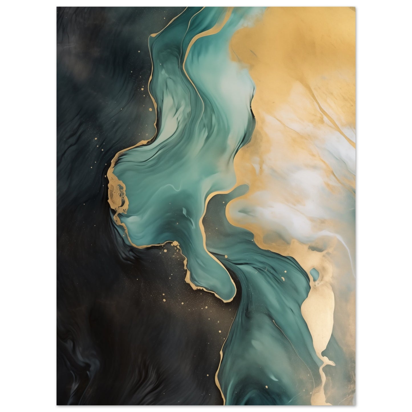 Celestial Aqua Flow Poster 30x40 cm - Pixara