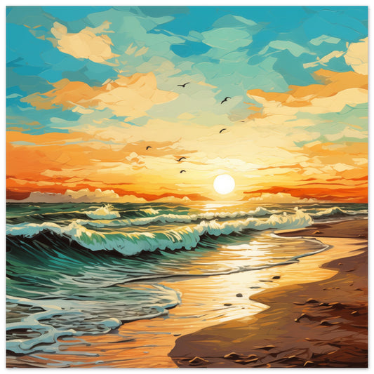 Van Goghs Strand Poster 50x50 cm - Pixara