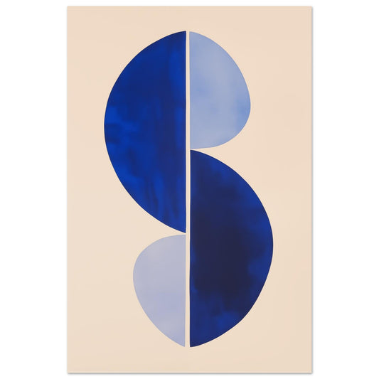 Blaue harmonische Halbkreise 60x90 cm - Pixara