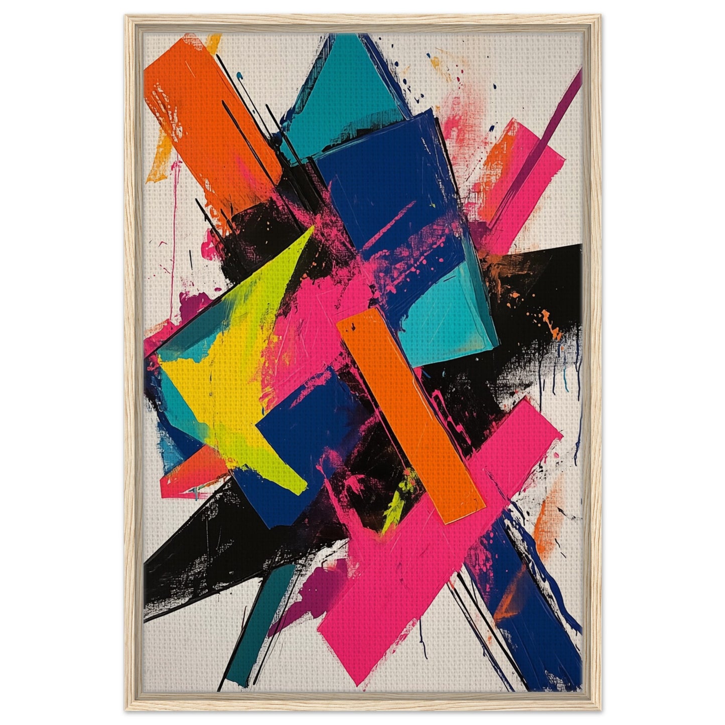 Abstrakte Explosion der Farben | Gerahmte Leinwand Holzrahmen 60x90 cm - Pixara