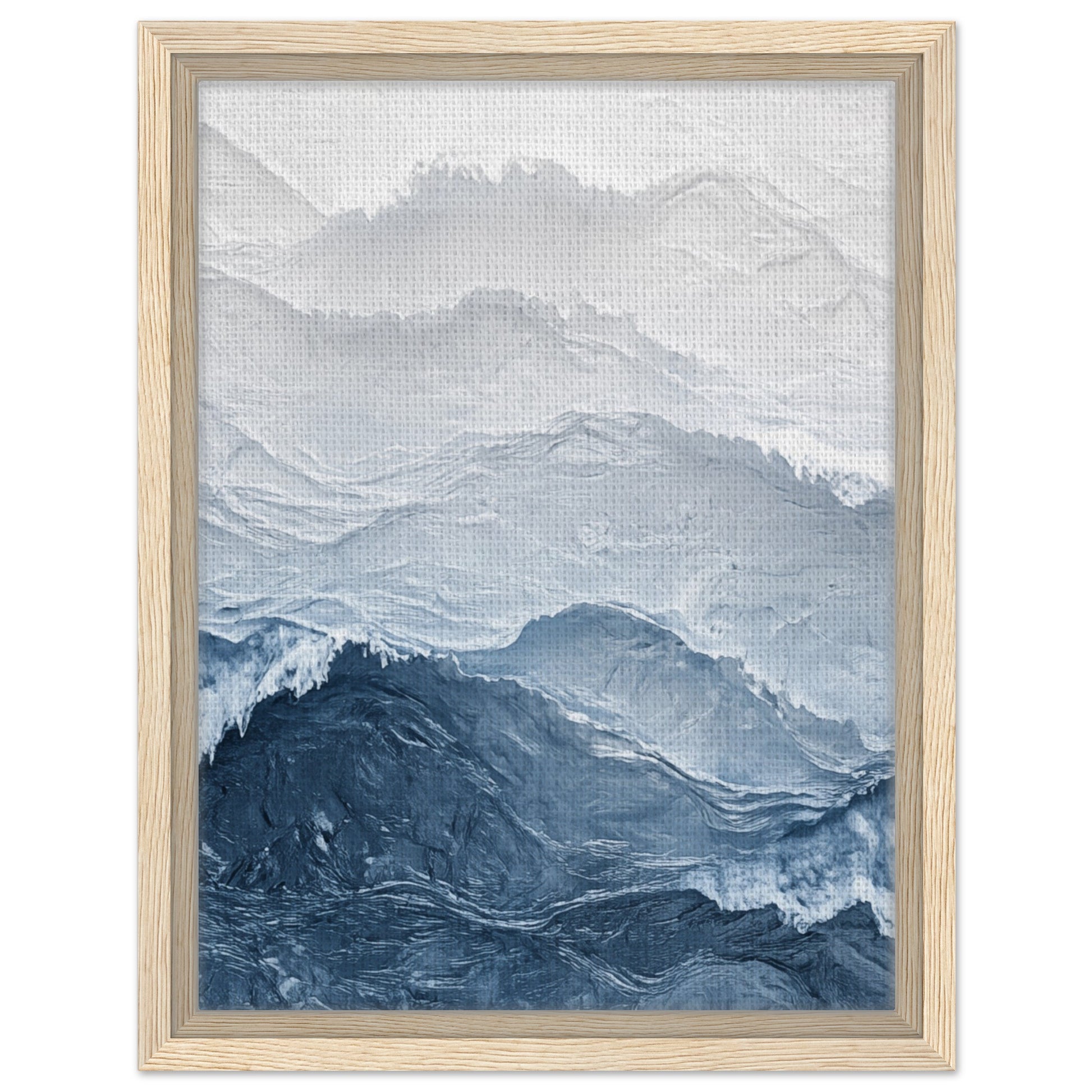 Abstrakte Meereswellen | Gerahmte Leinwand Holzrahmen 30x40 cm - Pixara