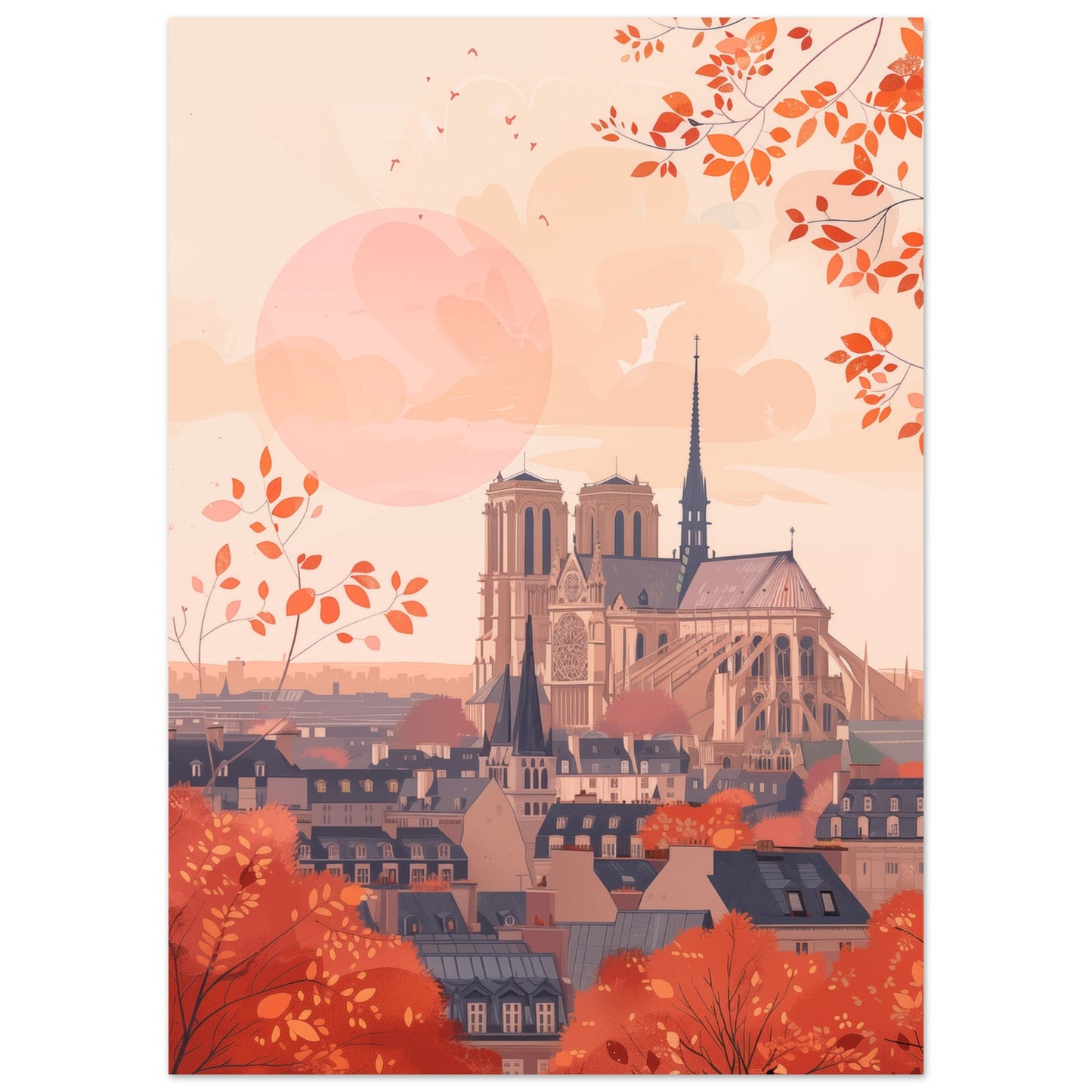 Notre-Dame im Herbst 50x70 cm - Pixara