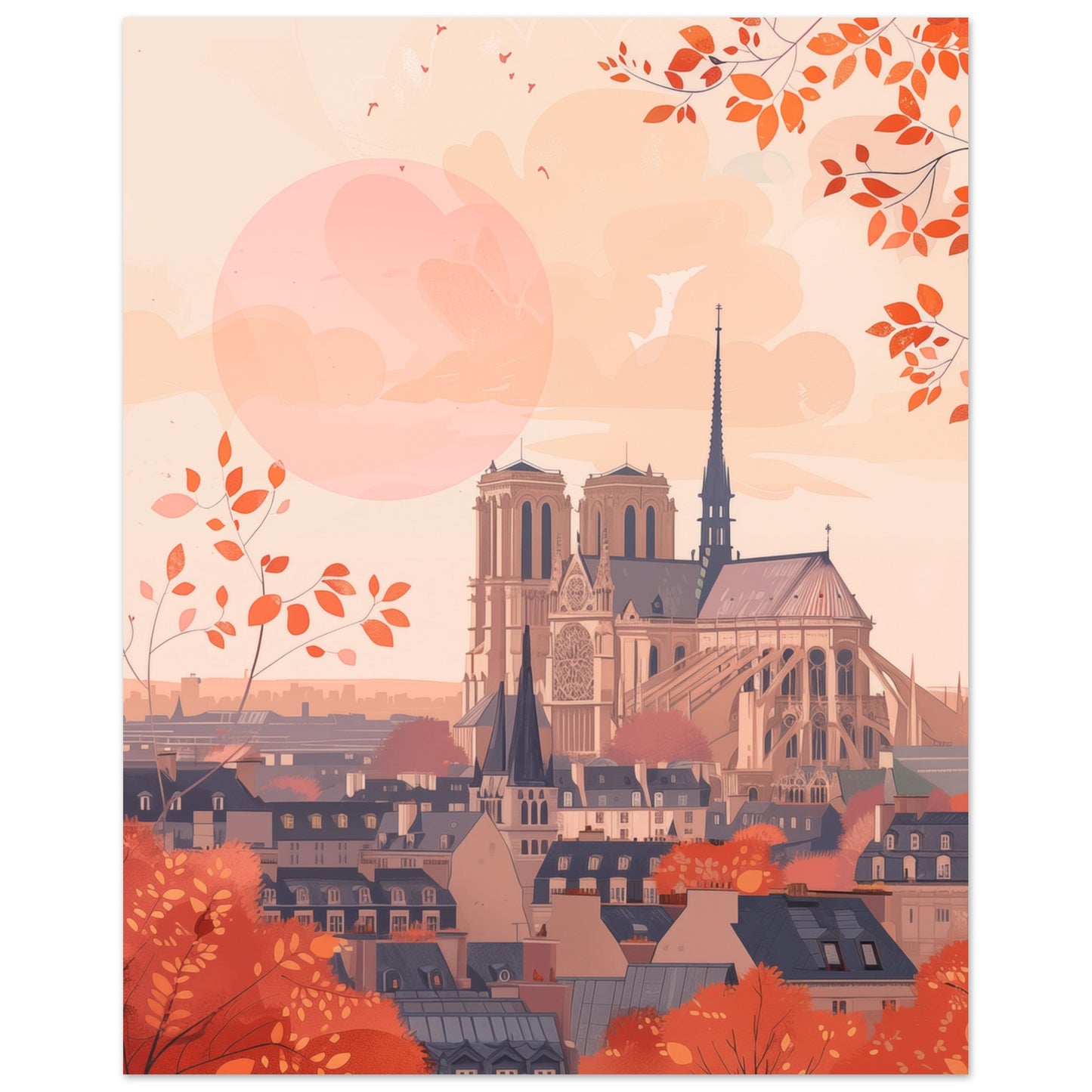 Notre-Dame im Herbst 20x25 cm - Pixara