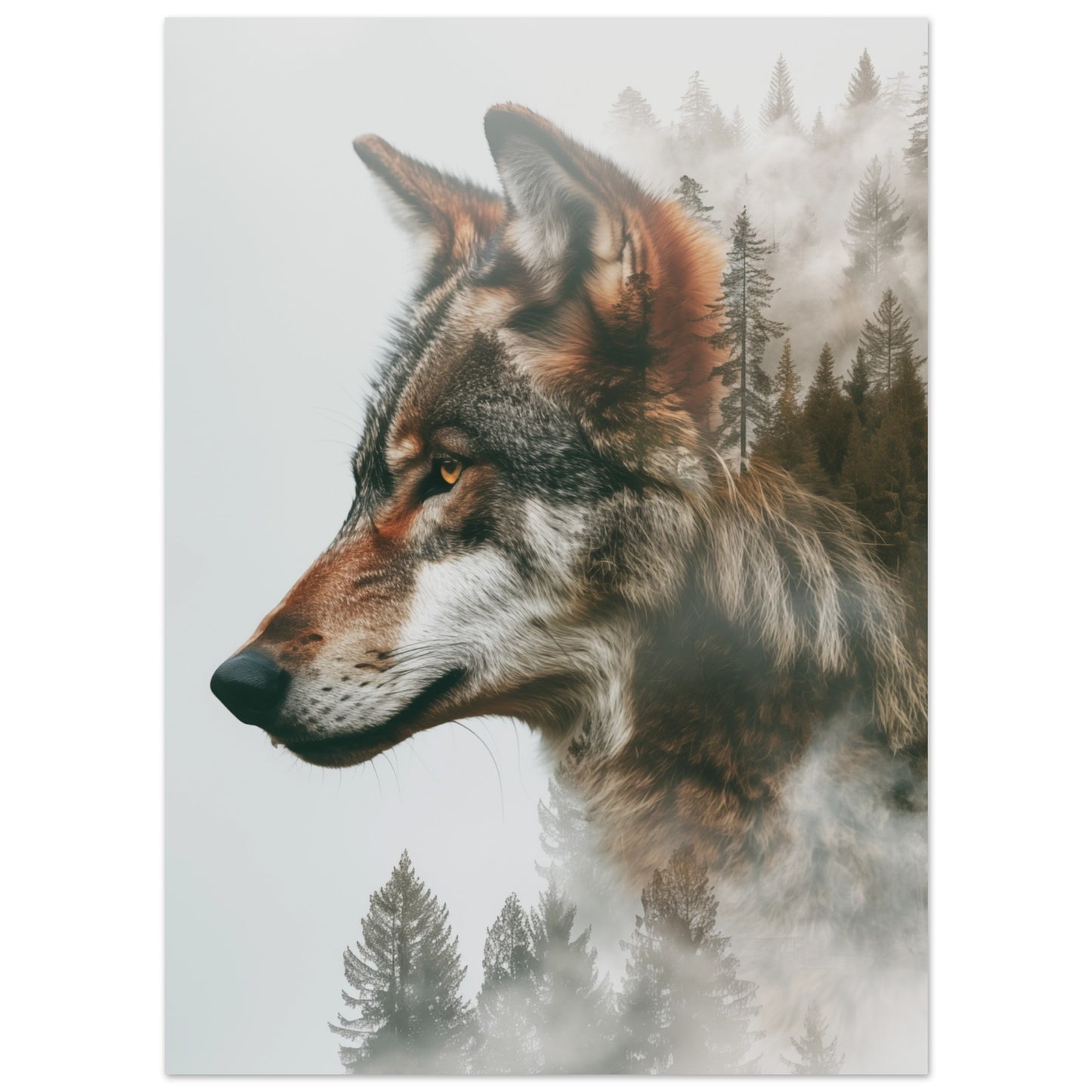 Wolf im Wald 13x18 cm - Pixara