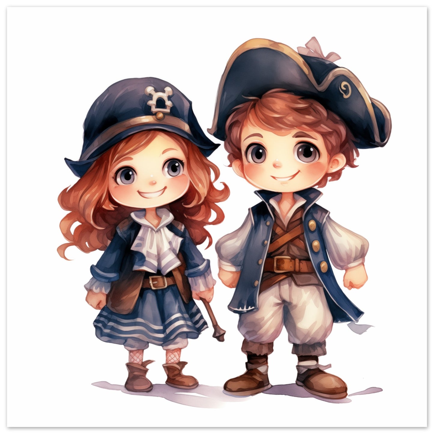 Kapitänin Clara und Erster Maat Max Poster 30x30 cm - Pixara
