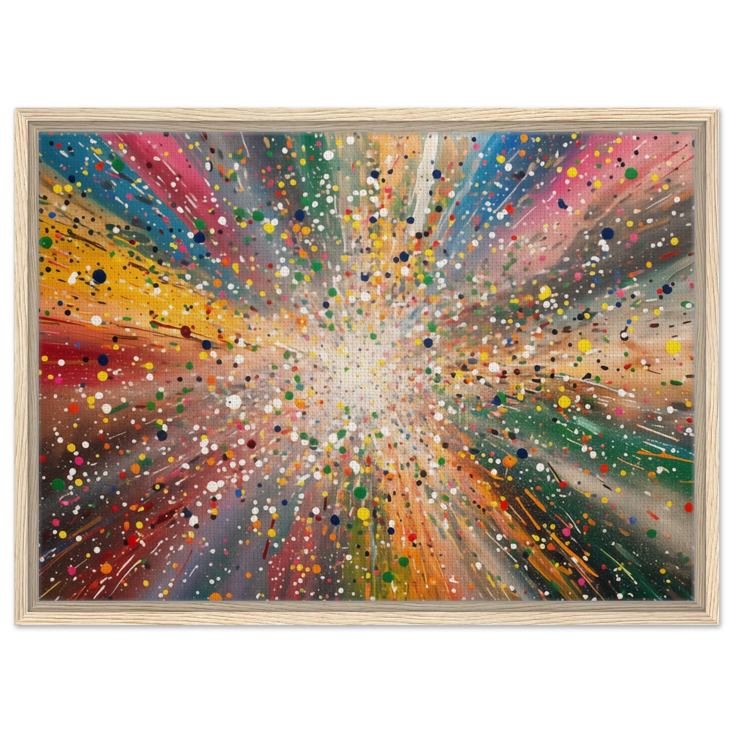 Farbexplosion - Kunst der Bewegung | Gerahmte Leinwand Holzrahmen 50x70 cm - Pixara