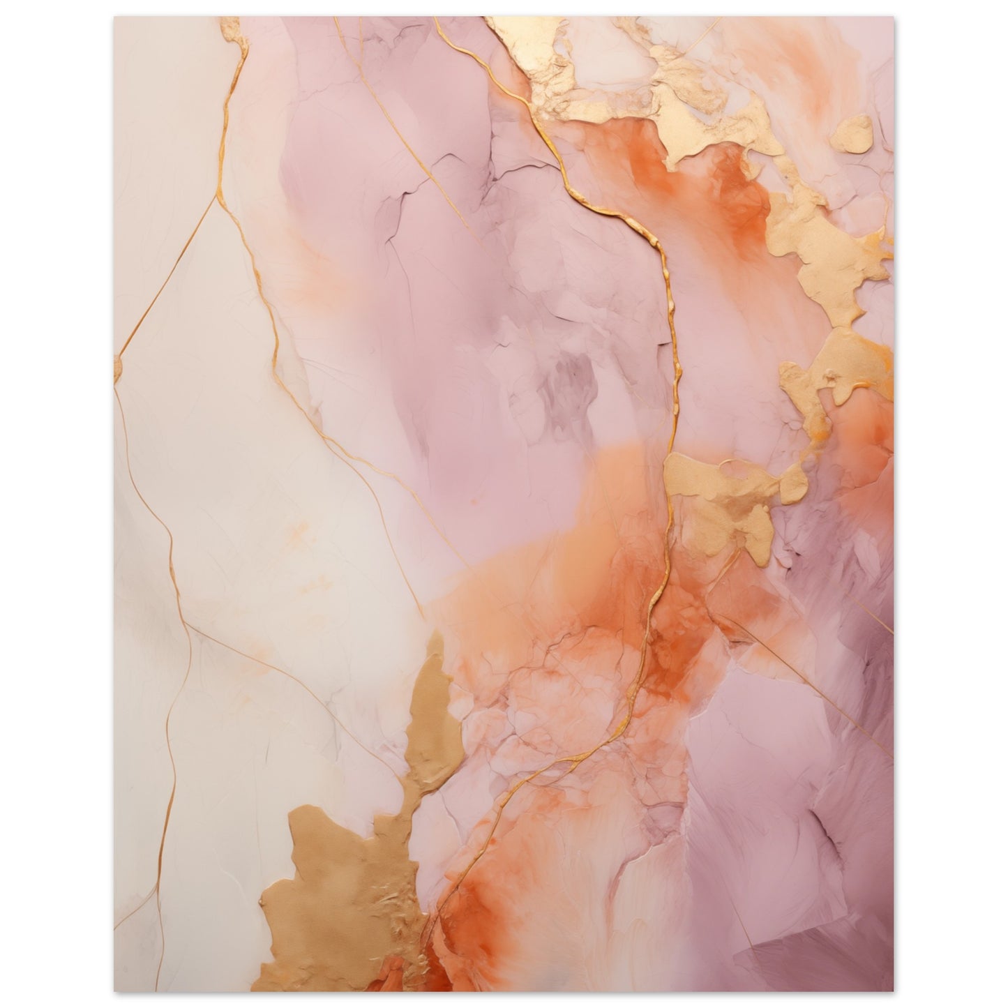 Lila-Gold Impasto Poster 40x50 cm - Pixara