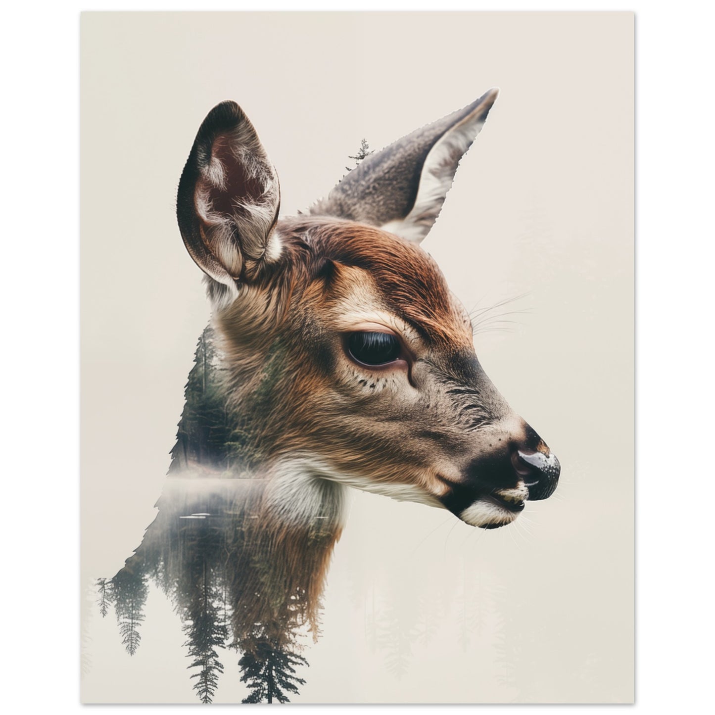 Rehkitz im Wald 40x50 cm - Pixara