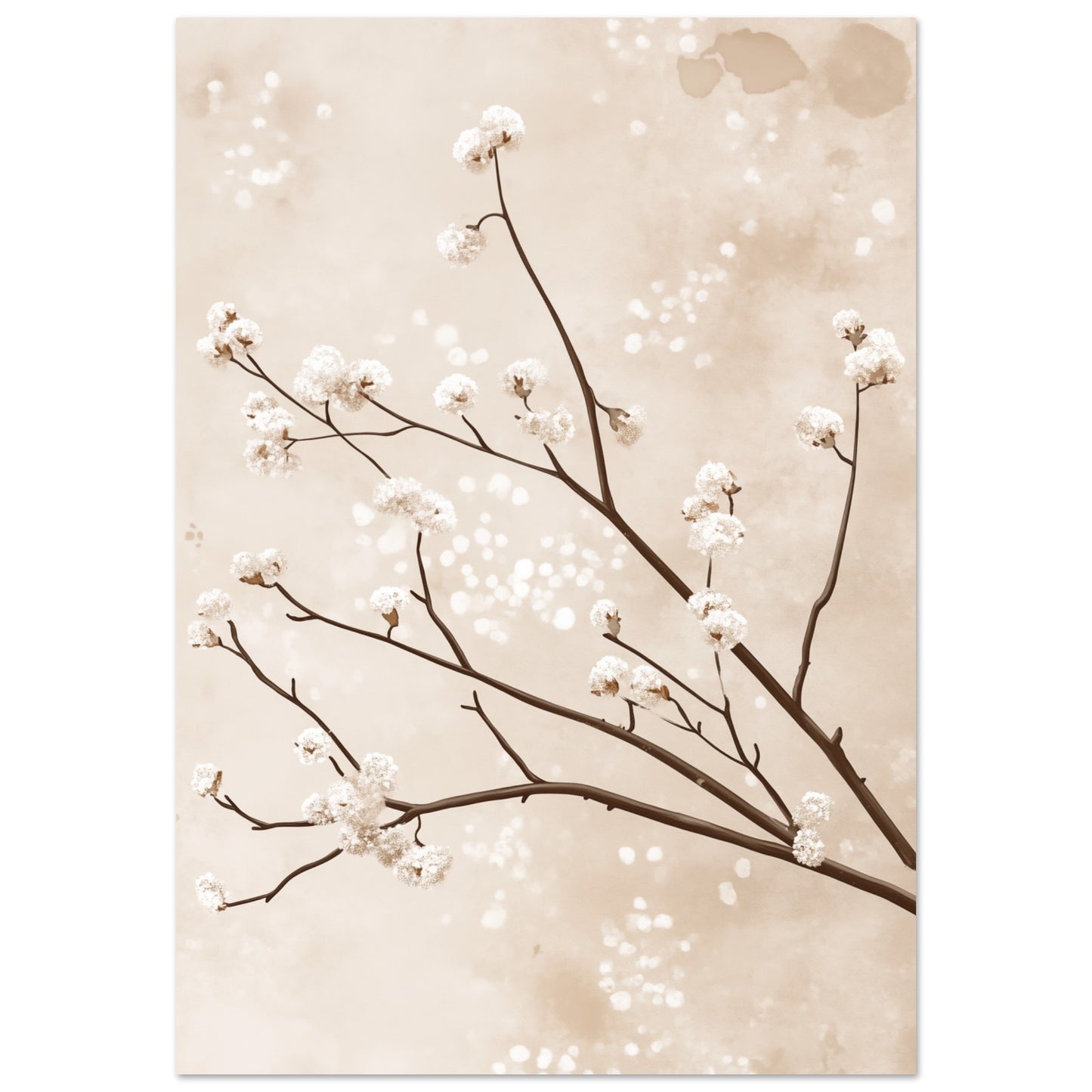 Elegante Japandi-Kirschblüten 70x100 cm - Pixara