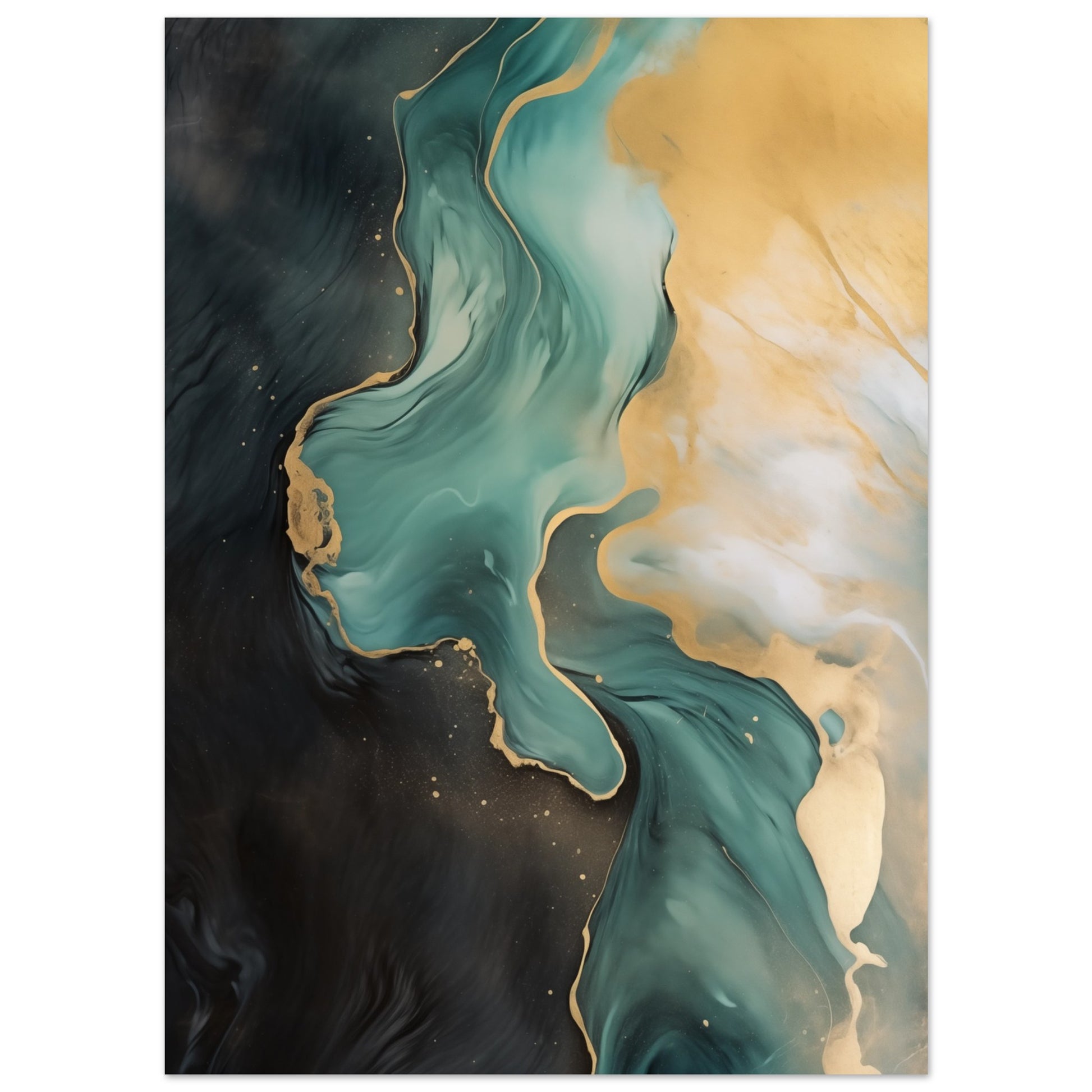 Celestial Aqua Flow Poster 13x18 cm - Pixara