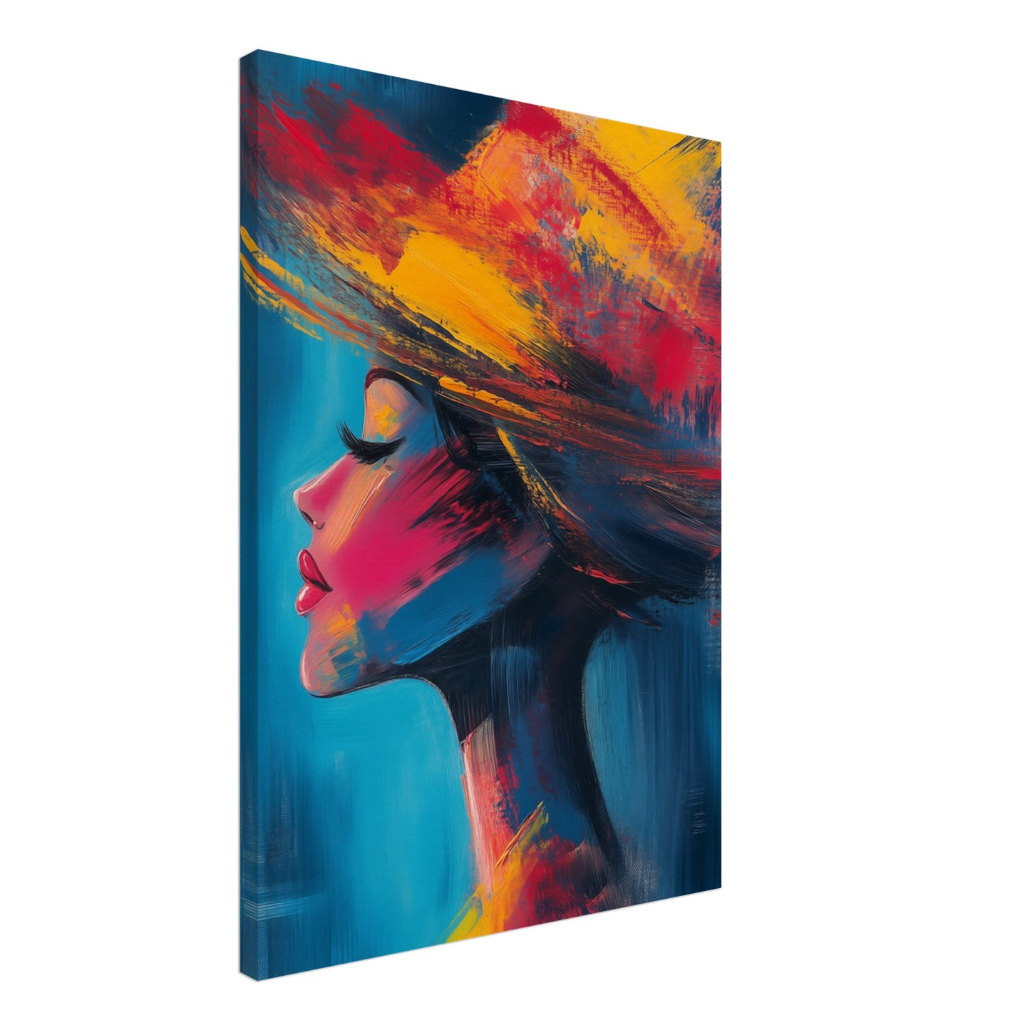 Abstrakte Eleganz in lebendigen Farben Leinwand 50x70 cm - Pixara