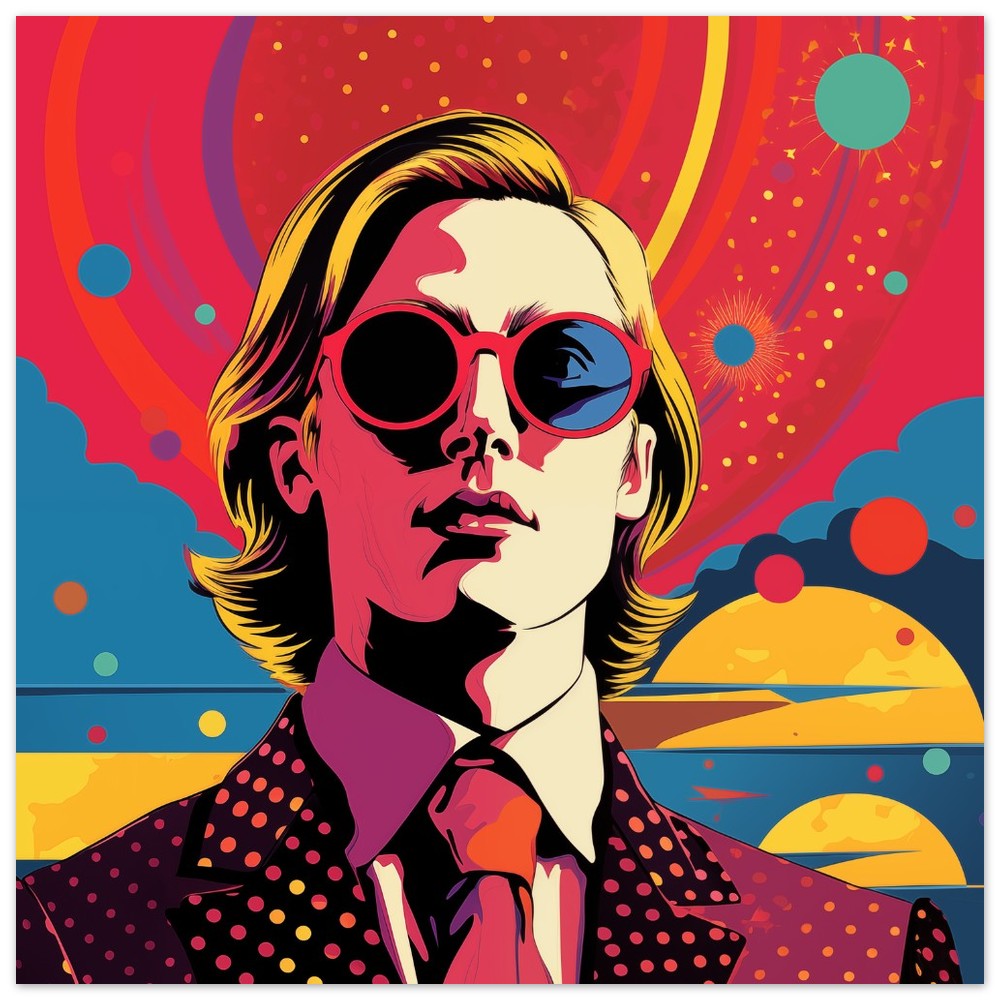 Retro Sonnenstrahl 50x50 cm - Pixara