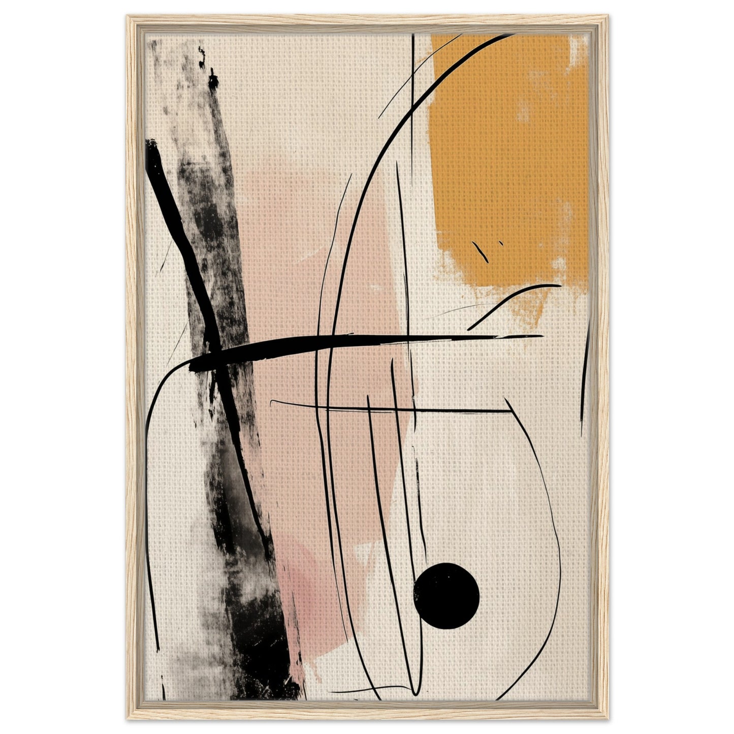 Abstrakte Linienkunst | Gerahmte Leinwand Holzrahmen 60x90 cm - Pixara