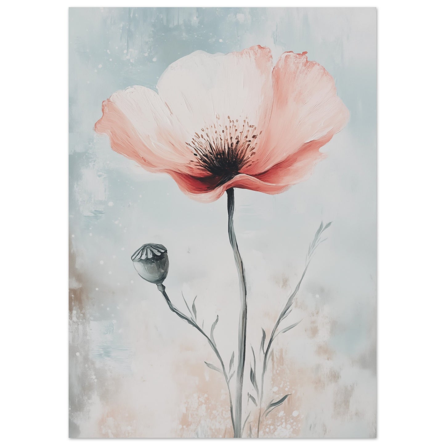 Mohnblume in sanften Farben Poster 50x70 cm - Pixara