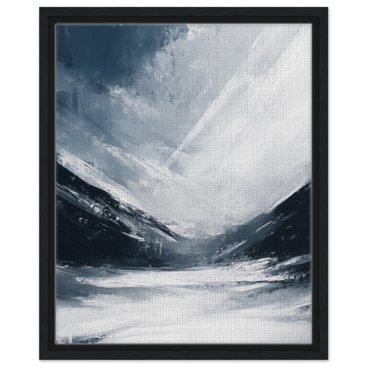 Gefrorene Passage | Gerahmte Leinwand Schwarzer Rahmen 40x50 cm - Pixara