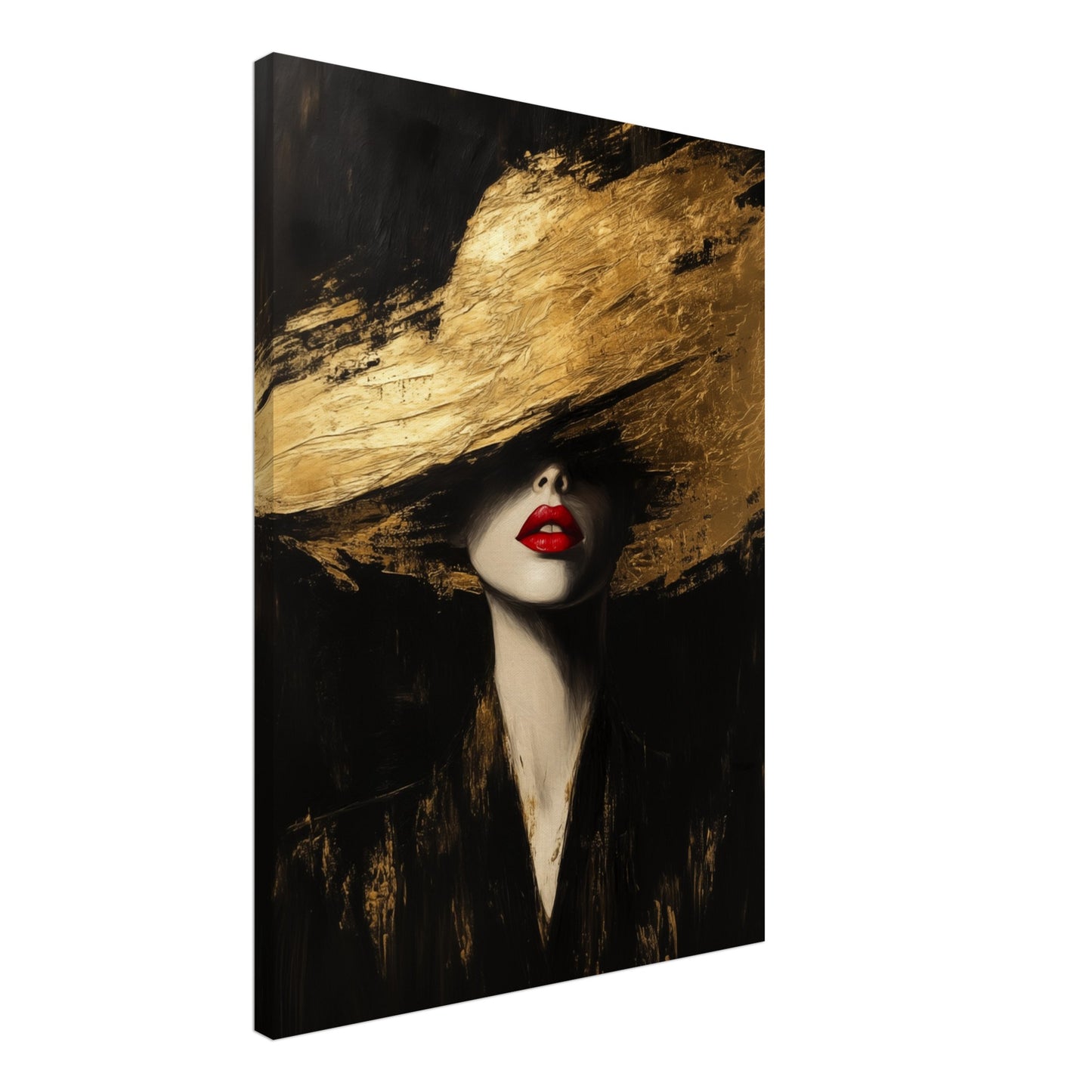 Goldene Eleganz Leinwand 50x70 cm - Pixara