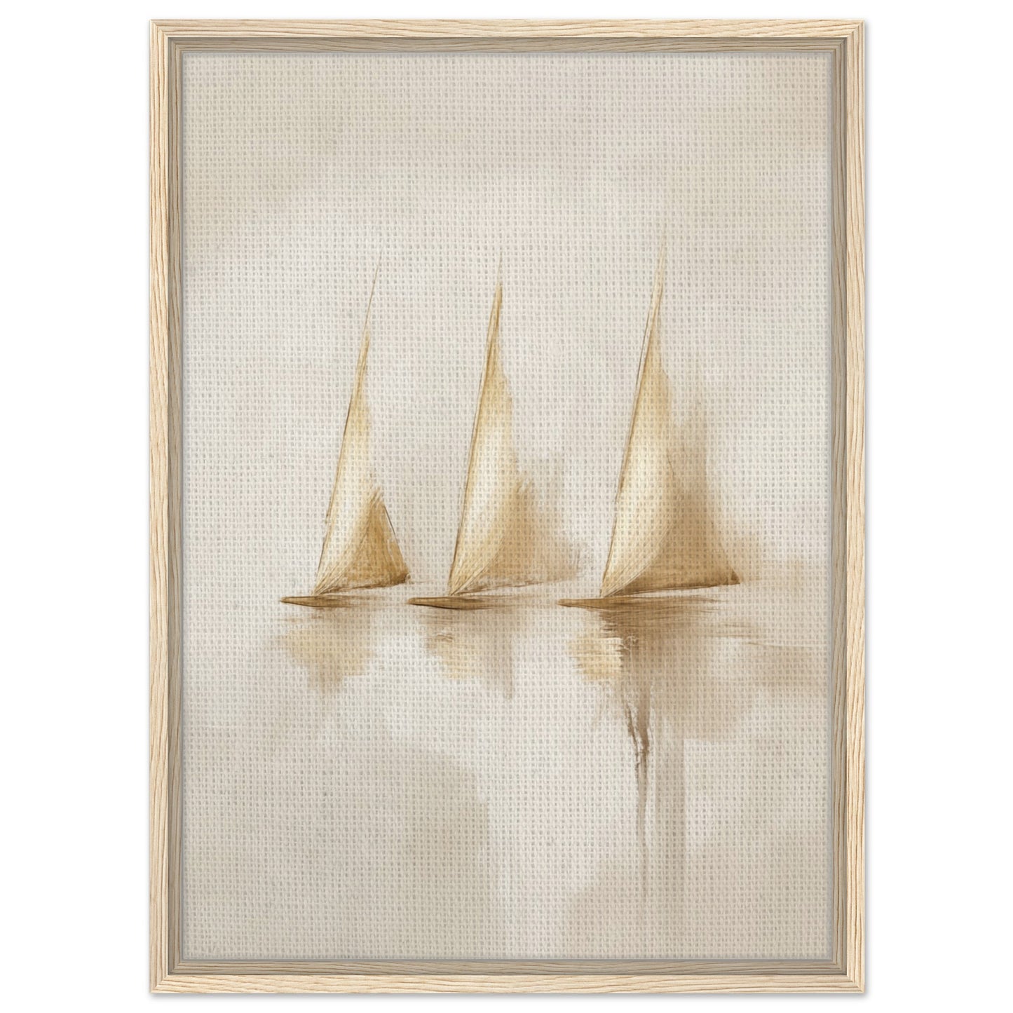 Ruhige Segel | Gerahmte Leinwand Holzrahmen 50x70 cm - Pixara