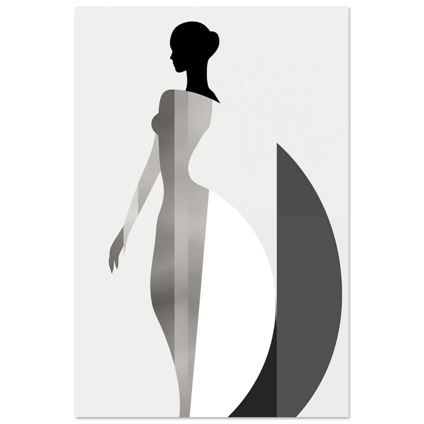 Eleganz in Grau – Die stille Anmut der Weiblichkeit 60x90 cm - Pixara