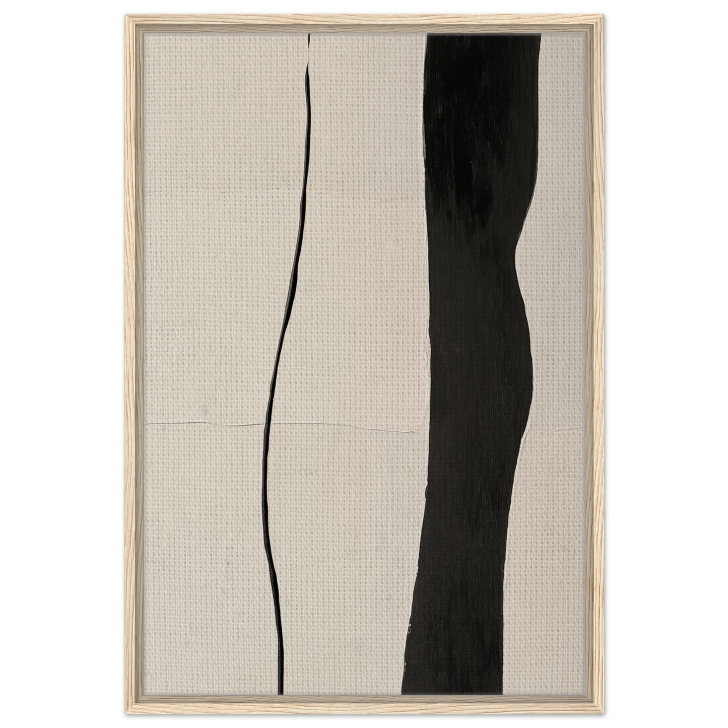 Kontrast der Linien | Gerahmte Leinwand 60x90 cm Holzrahmen - Pixara