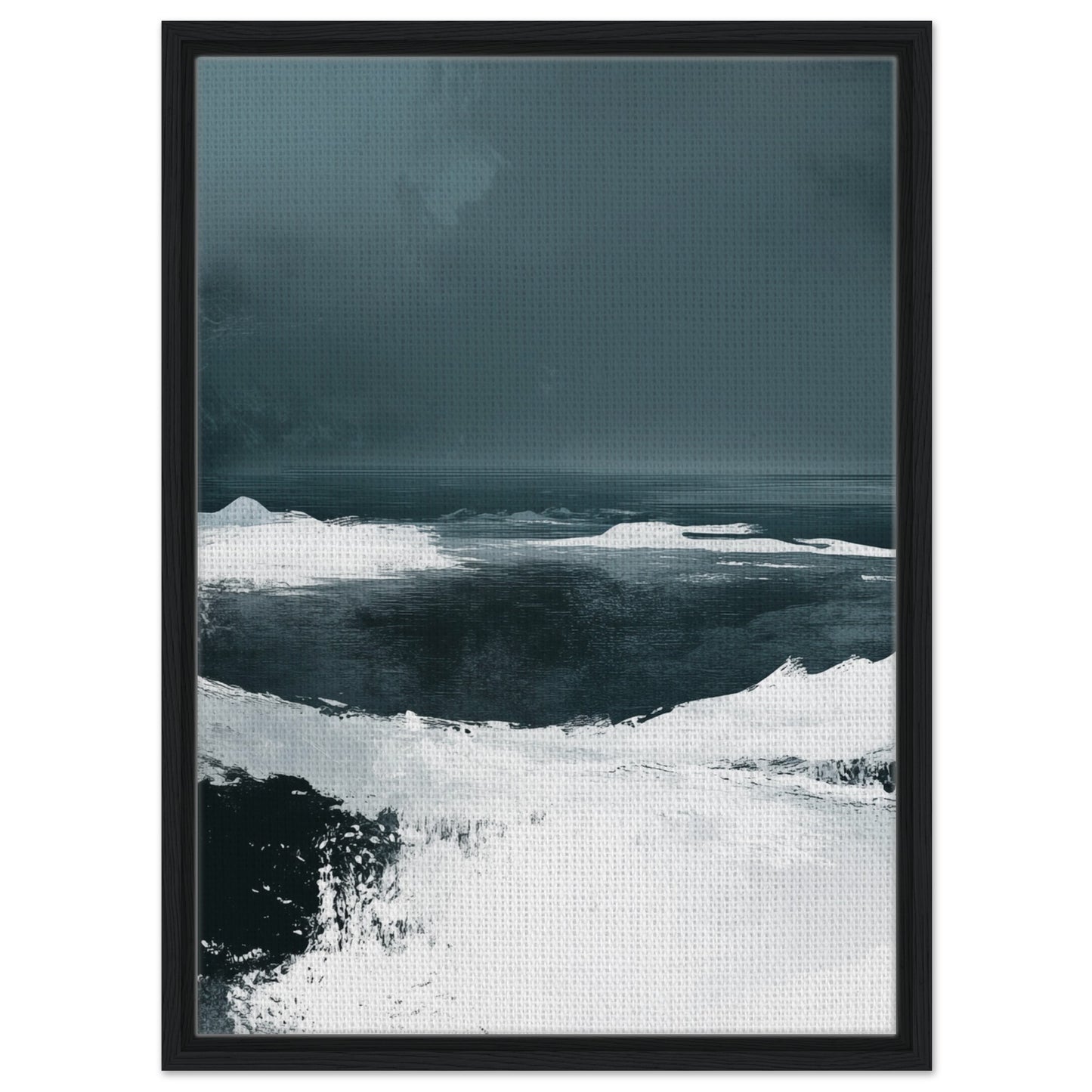Arktische Stille | Gerahmte Leinwand Schwarzer Rahmen 50x70 cm - Pixara