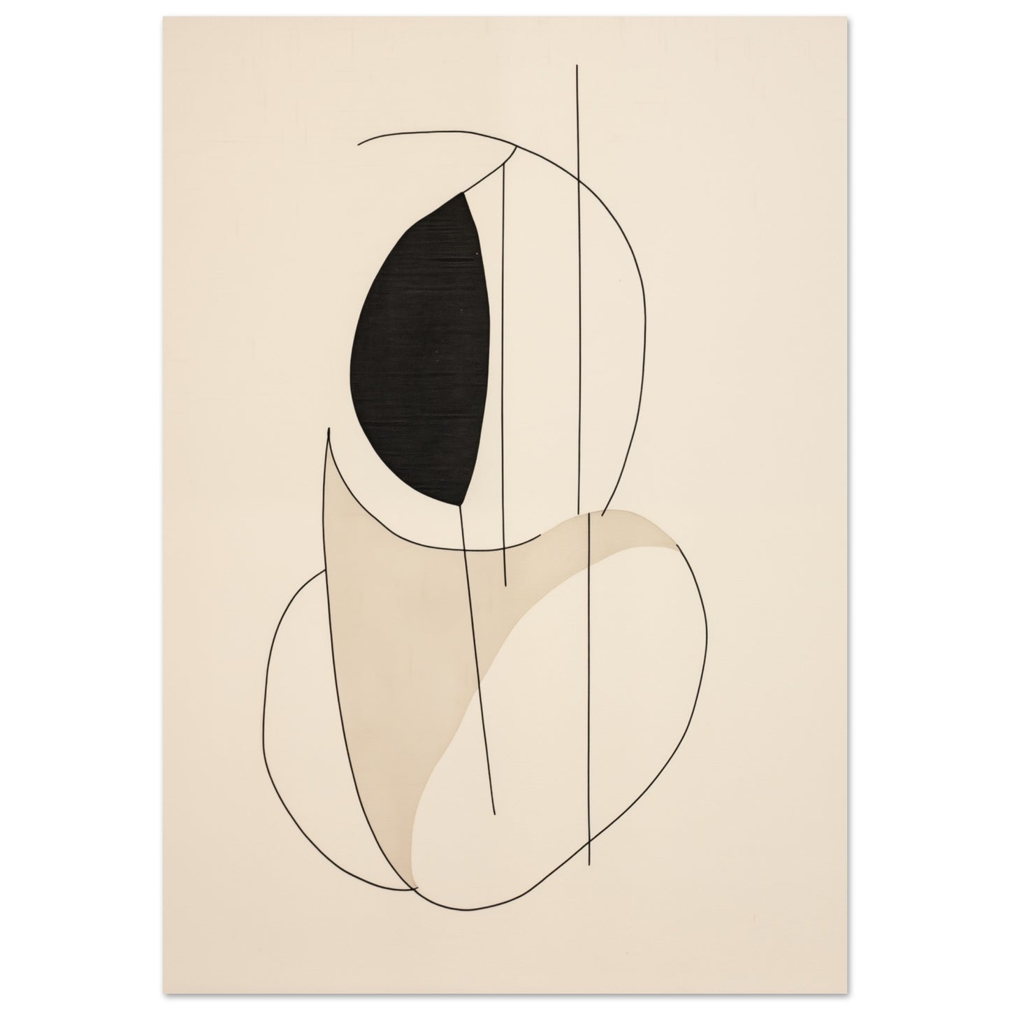 Balance der Formen – Minimalistische Linienkunst 70x100 cm - Pixara