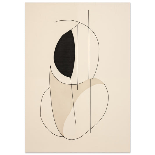 Balance der Formen – Minimalistische Linienkunst 70x100 cm - Pixara