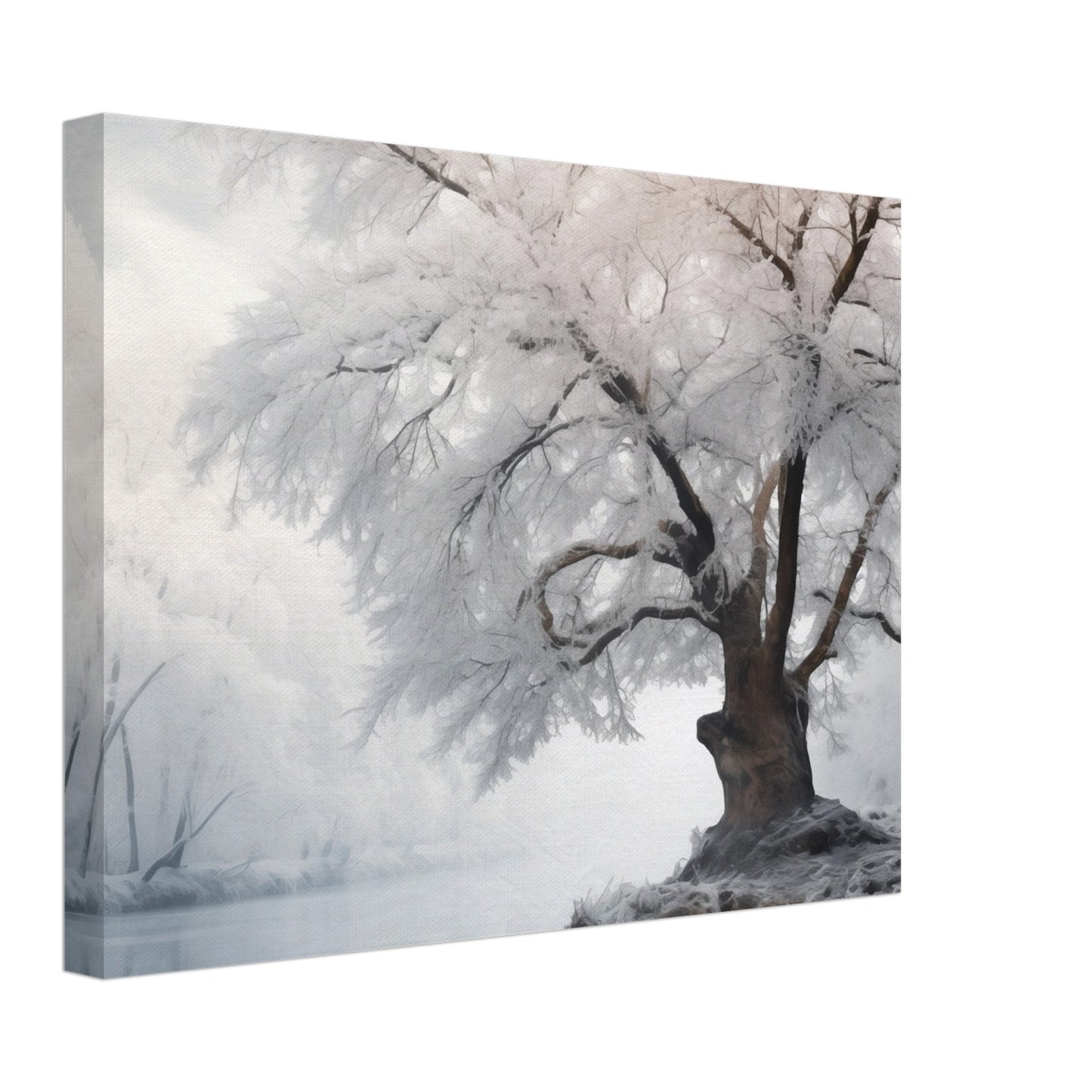 Wintertraum am See Leinwand 30x40 cm - Pixara