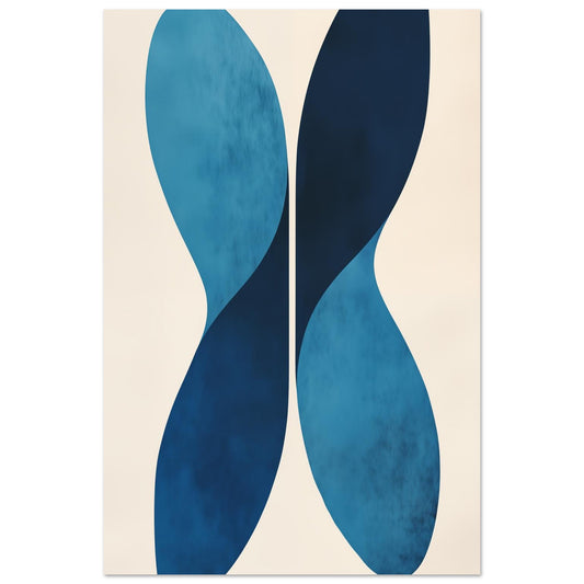 Blaue symmetrische Formen 60x90 cm - Pixara