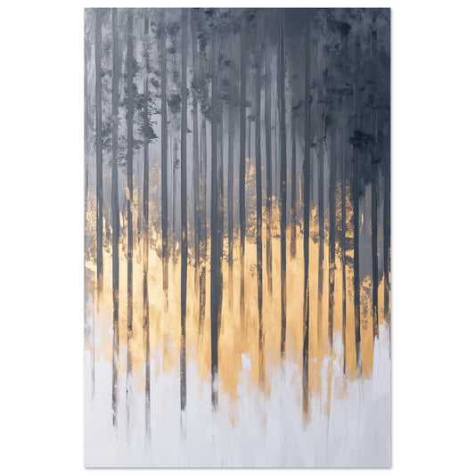 Sonnenaufgang im Birkenwald Poster 60x90 cm - Pixara
